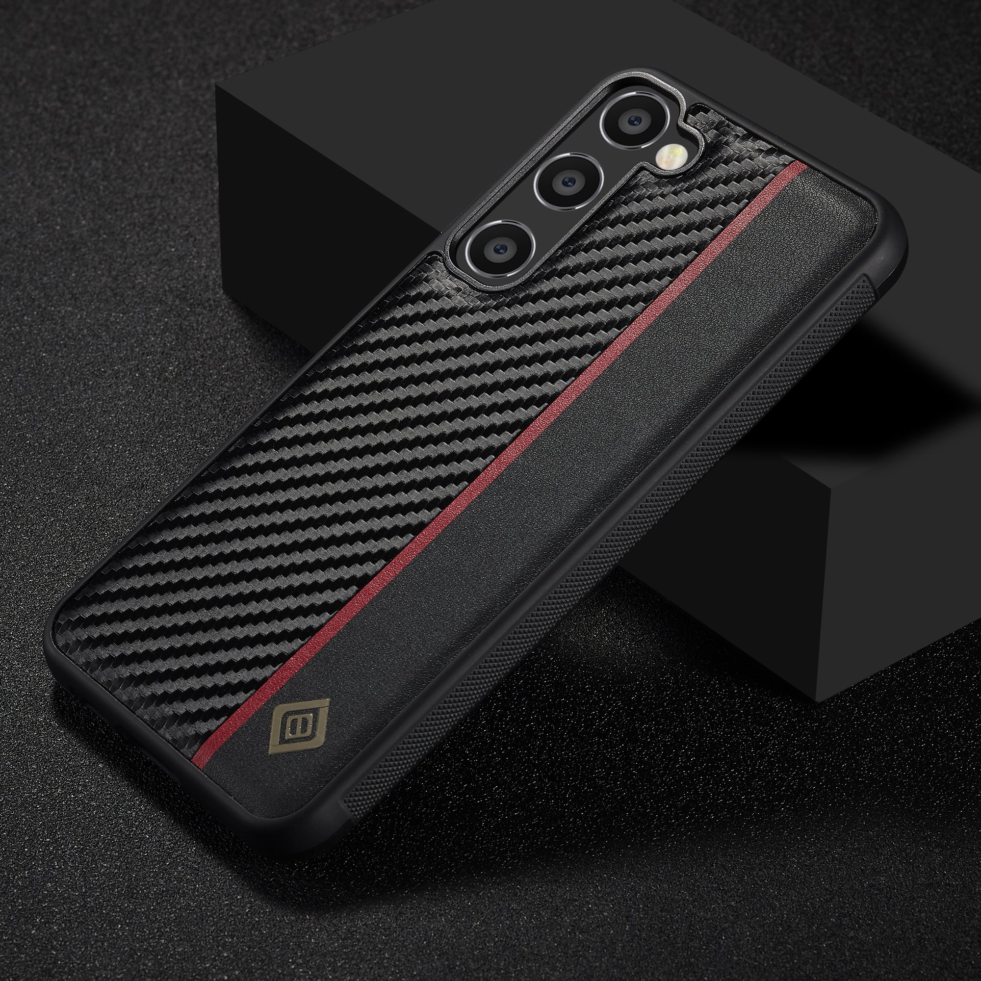 LC.IMEEKE Til Samsung Galaxy S23+ Carbon Fiber Splejsning Telefon Cover PU Læder Coated TPU + EVA Case LC.IMEEKE Til Samsung Galaxy S23+ Carbon Fiber Splejsning Telefon Cover PU Læder Coated TPU + EVA Case